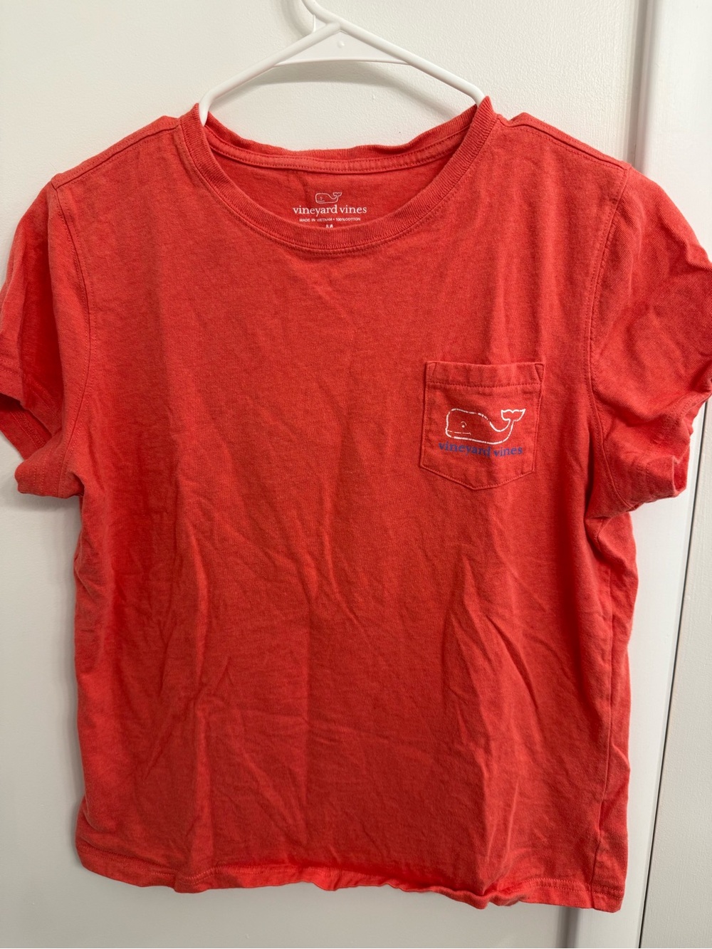 Vineyard Vines Coral Pocket Tee with Whale Embroidery
